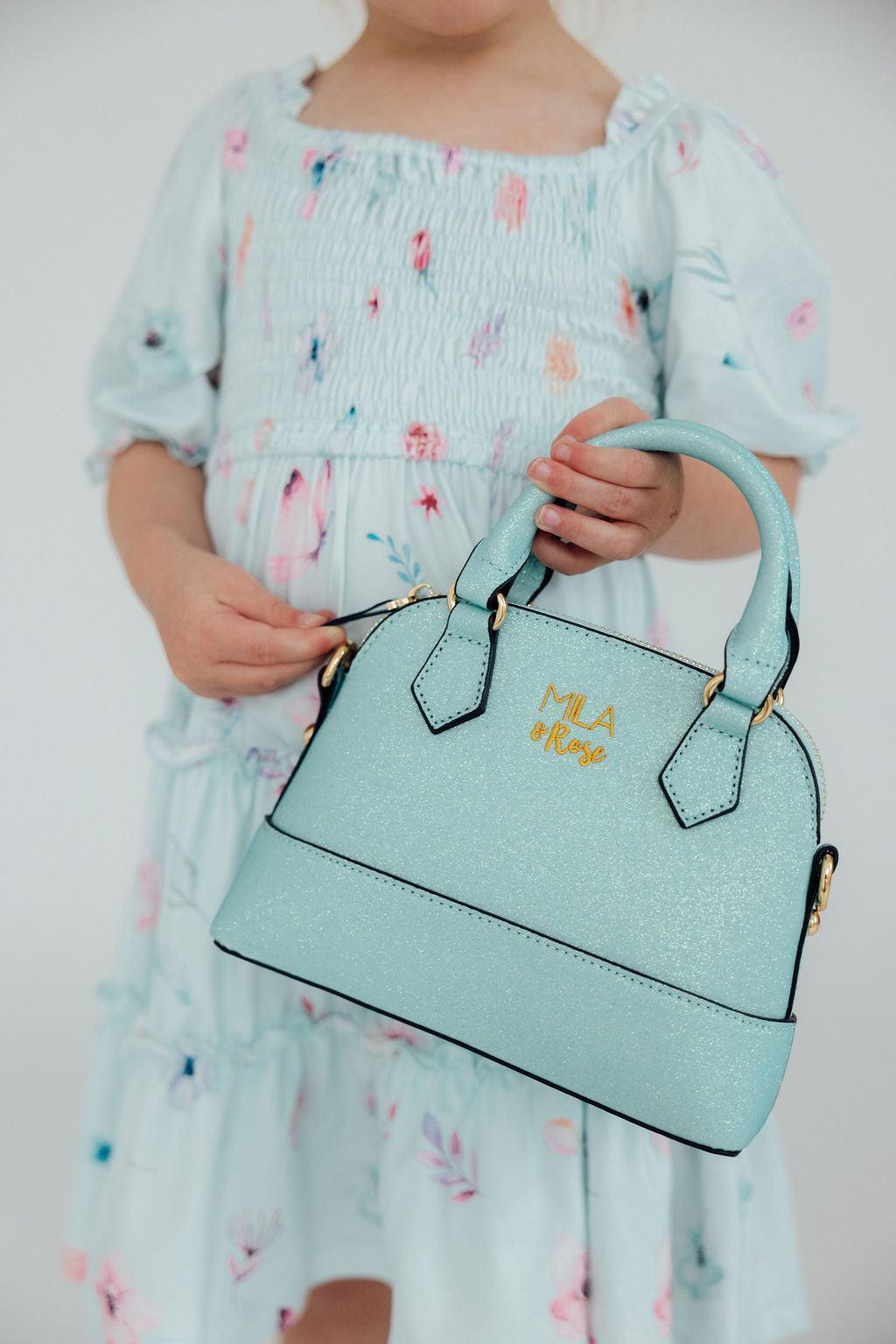 Mila & Rose ® Aqua Glitter Crossbody Purse for Girls Mila Rose Kids Bag - 