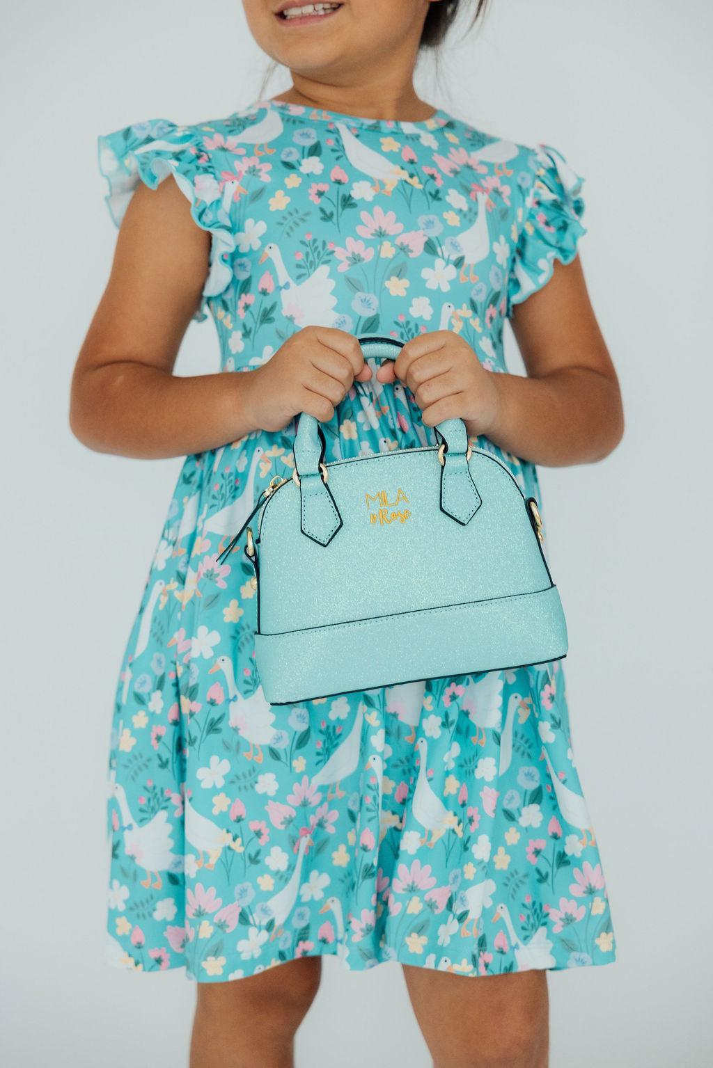 Mila & Rose ® Aqua Glitter Crossbody Purse for Girls Mila Rose Kids Bag - 