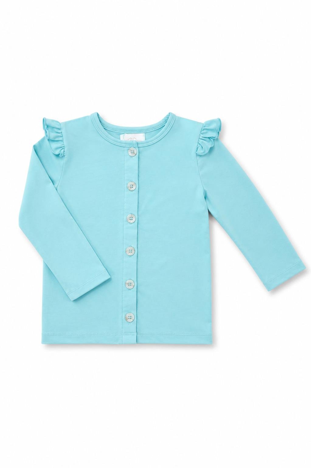 Aqua Ruffle Cardigan - Sleeve, Button, Baby & Toddler Clothing, Child, Sweater | Everetts Place