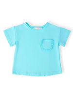 Mila & Rose ® Trendy Ruffle Pocket Tee for Girls - Box Fit, Perfect for Leggings -
