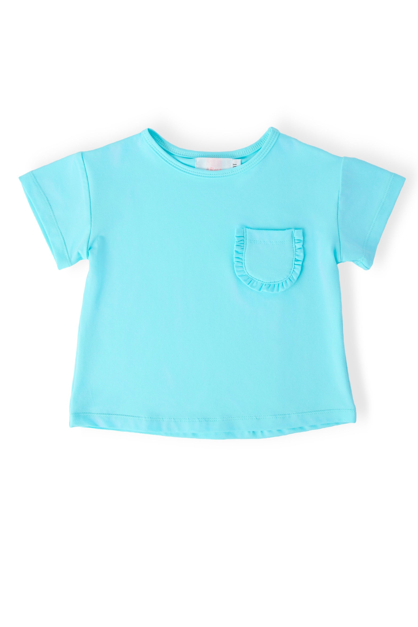 Mila & Rose ® Trendy Ruffle Pocket Tee for Girls - Box Fit, Perfect for Leggings -