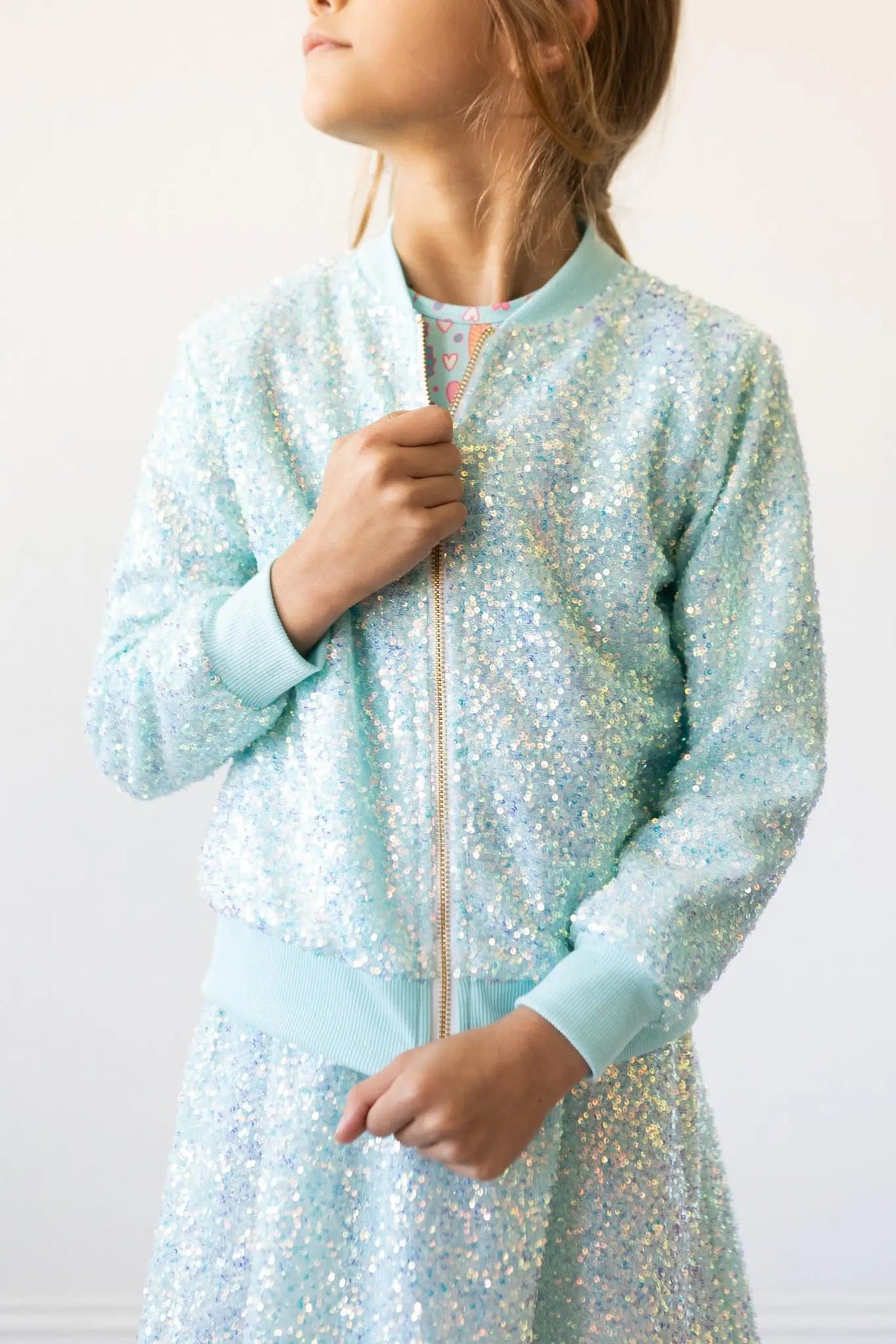 Aqua Sequin Jacket - Sleeve, Collar, Fashion, Cardigan, Blond | Everetts Place