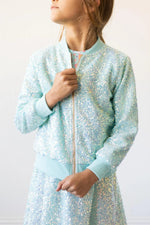 Aqua Sequin Jacket - Sleeve, Collar, Fashion, Cardigan, Blond | Everetts Place