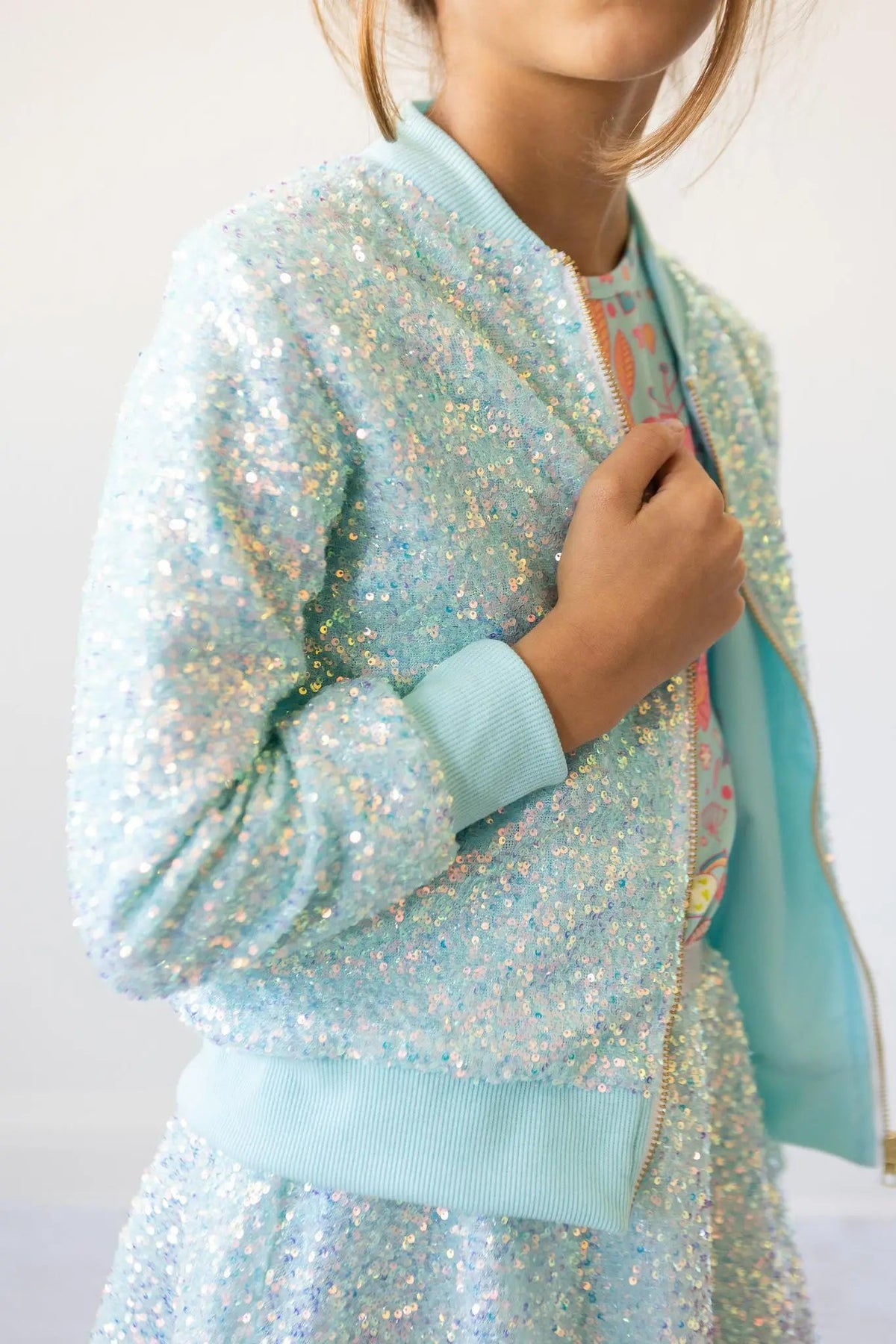 Mila & Rose ® Aqua Sequin Jacket - 