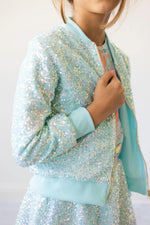 Mila & Rose ® Aqua Sequin Jacket - 