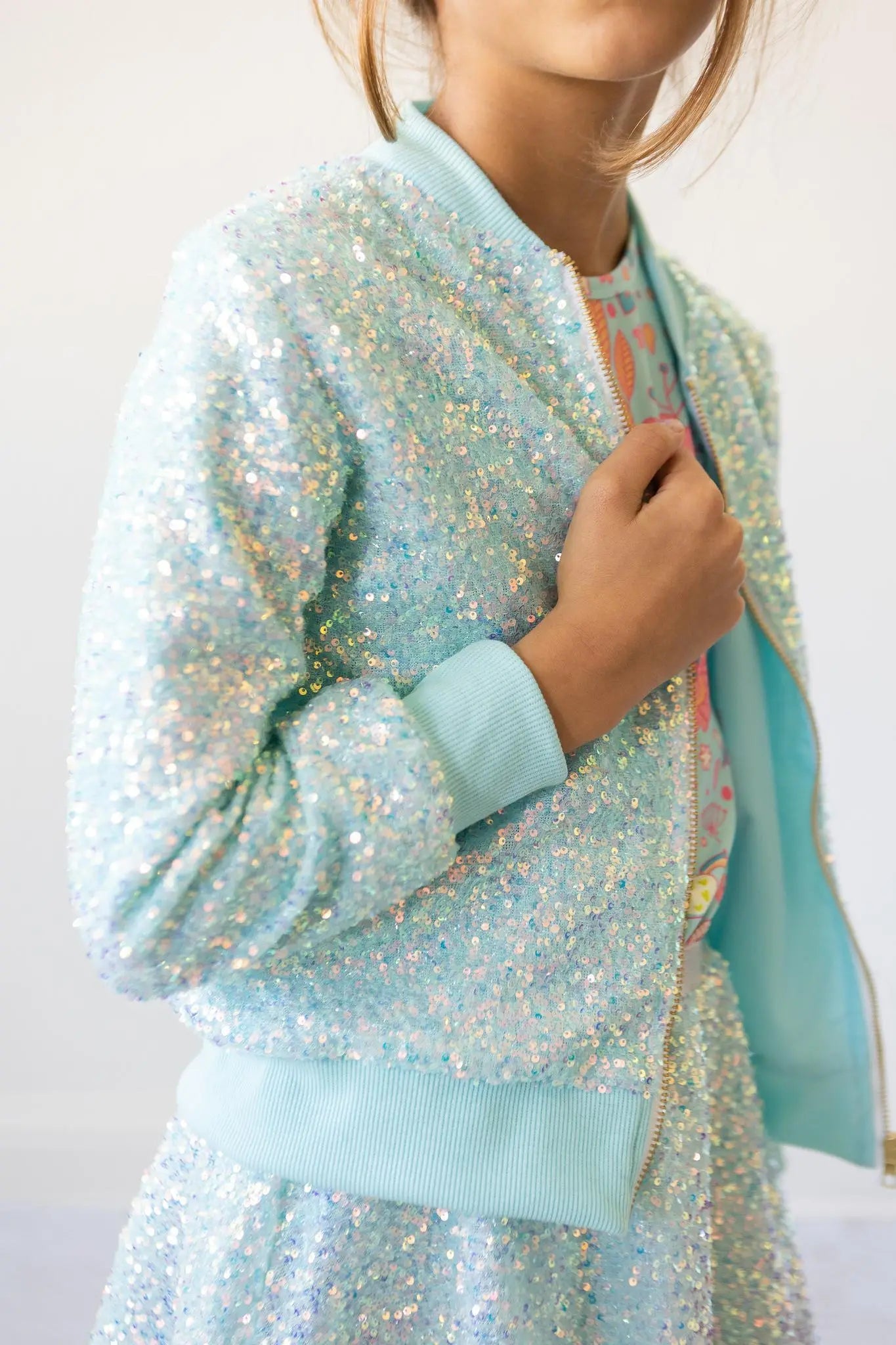 Mila & Rose ® Aqua Sequin Jacket - 