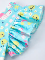 Rylee Faith Designs Aqua Spring Chicken Floral Farm Print Girls DressEveretts Place