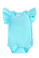 Aqua S/S Flutter Bodysuit - Blue, Sleeve, Baby & Toddler Clothing, Infant bodysuit, Ruffle | Everetts Place