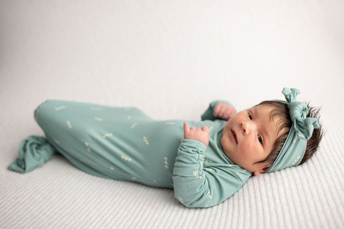 Three Little Tots Arrow Knotted Newborn Gown - 