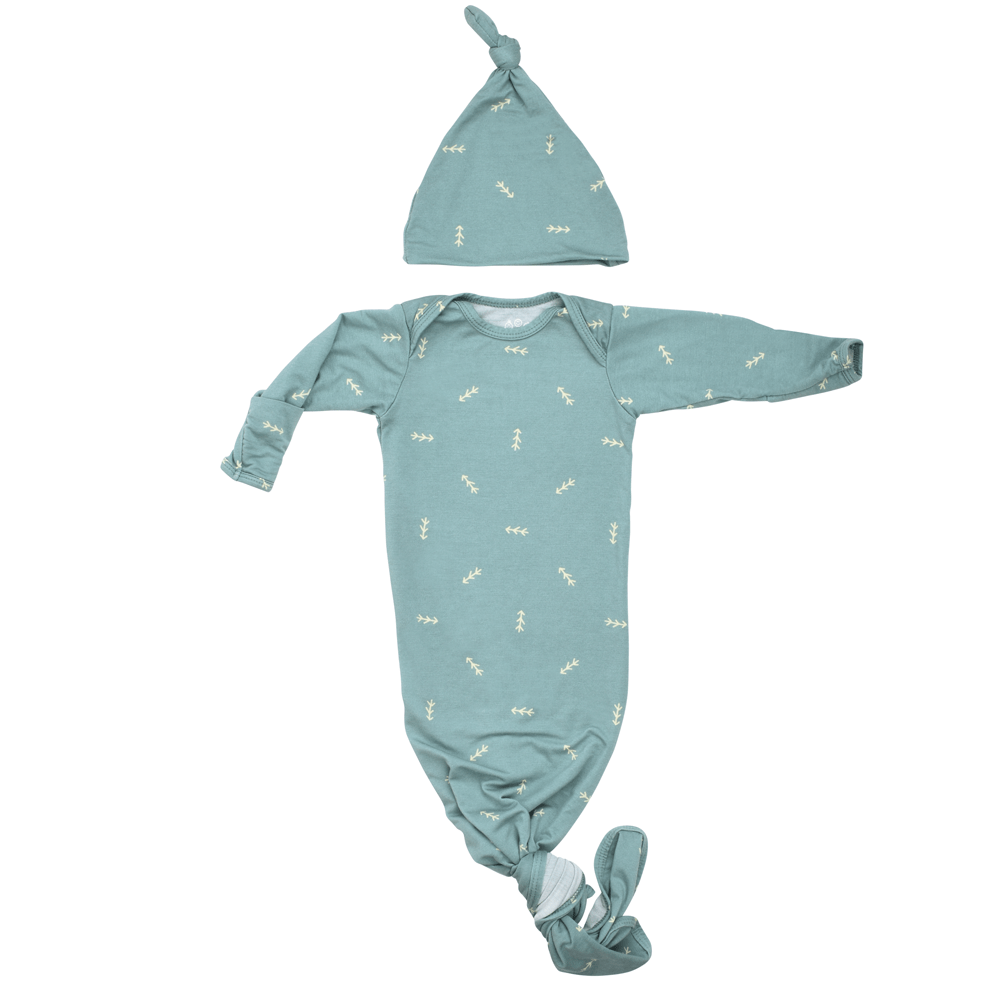Three Little Tots Arrow Knotted Newborn Gown - 