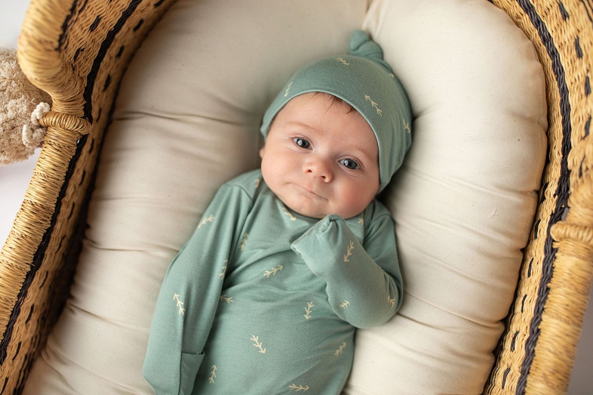 Three Little Tots Arrow Knotted Newborn Gown - 