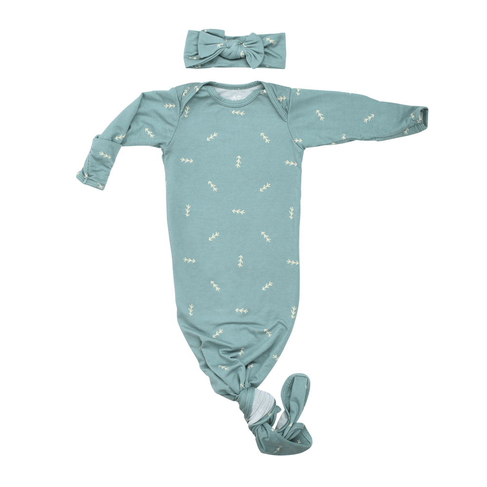 Three Little Tots Arrow Knotted Newborn Gown - 