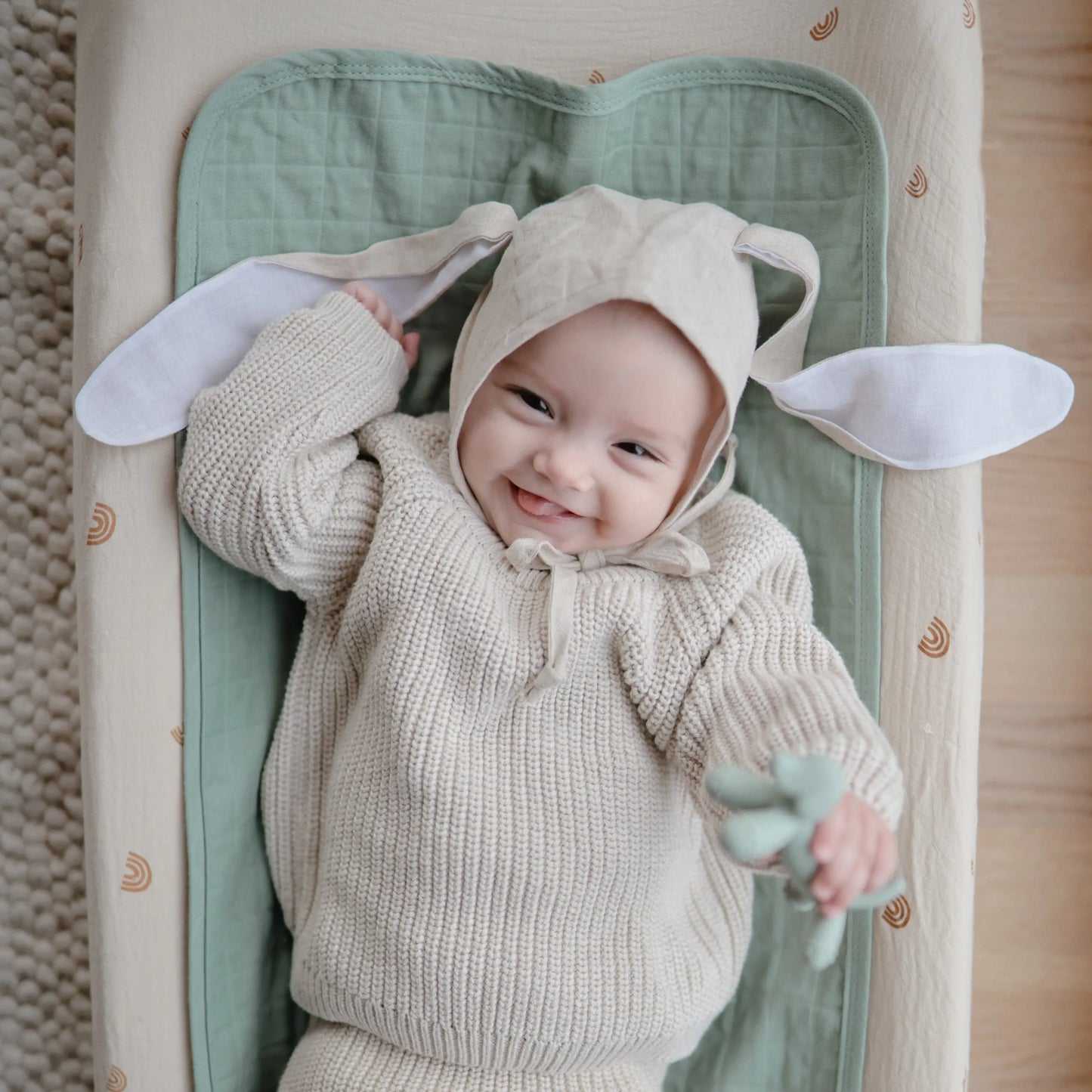 Mushie Organic Cotton Changing Pad Liners with Water Repellent Layer and Bamboo Blend Mushie