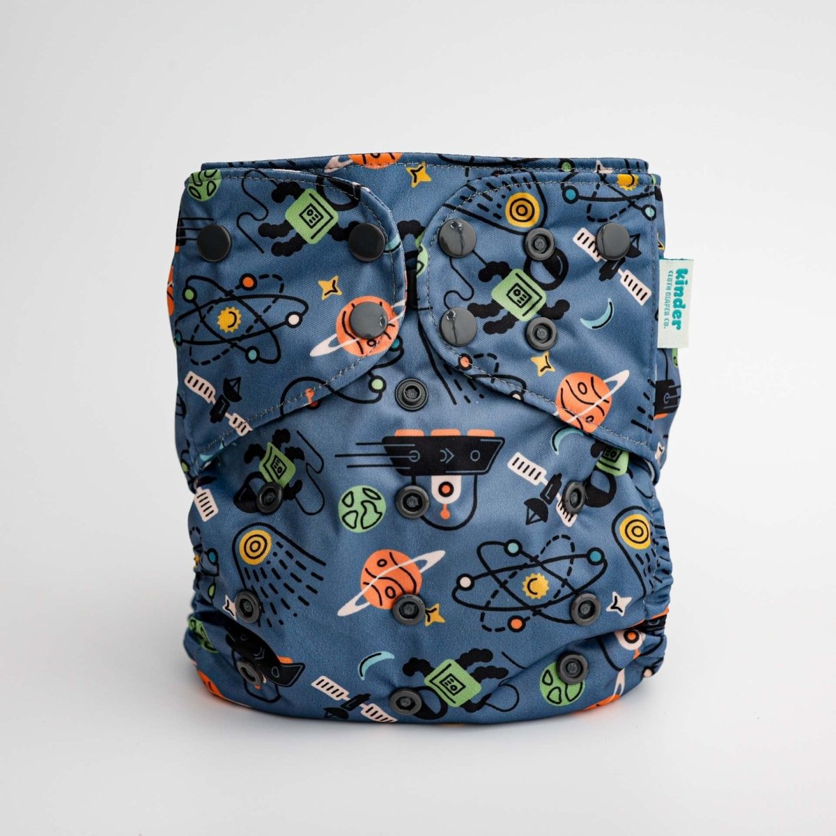 Kinder Cloth Diaper Co. Space and Sky: Essentials Pocket Cloth Diaper with Athletic Wicking Jersey, Grows with your Baby