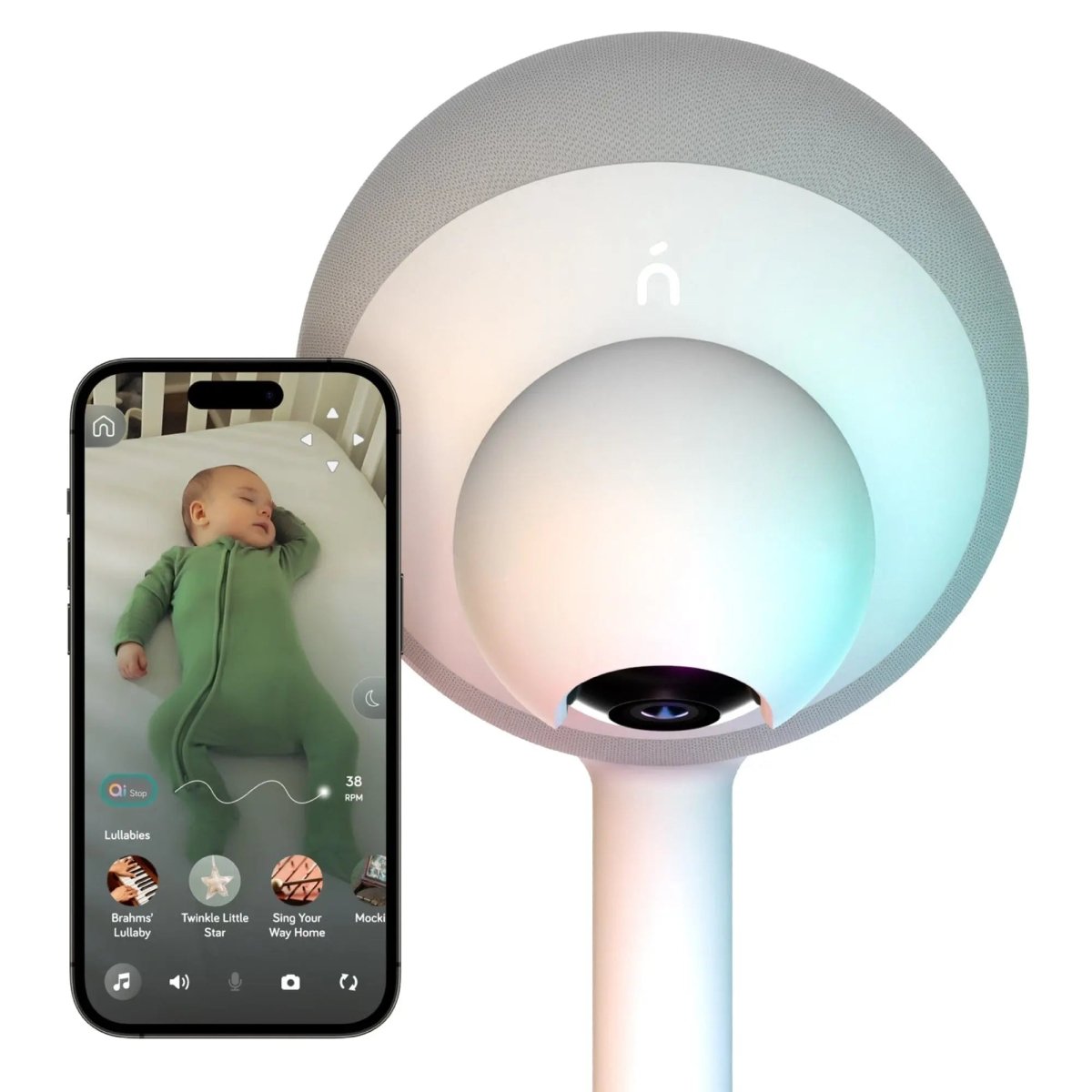Nanobébé Aura Smart Baby Monitor with Breathing Detection for New Parents - 