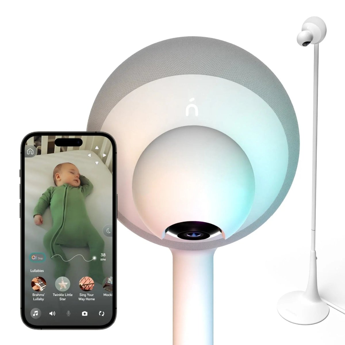Nanobébé Aura Smart Baby Monitor with Breathing Detection for New Parents - 