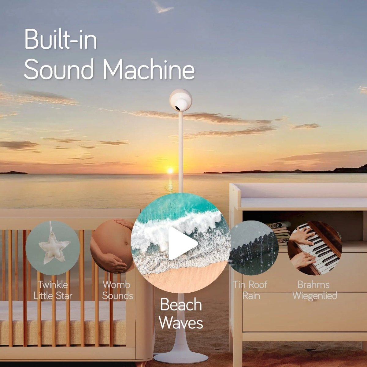 Nanobébé Aura Smart Baby Monitor with Breathing Detection for New Parents - 