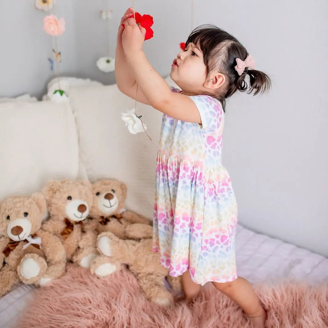 Bestaroo Aurora Bamboo Toddler Dress With Soft Short Sleeves For Twirls - 