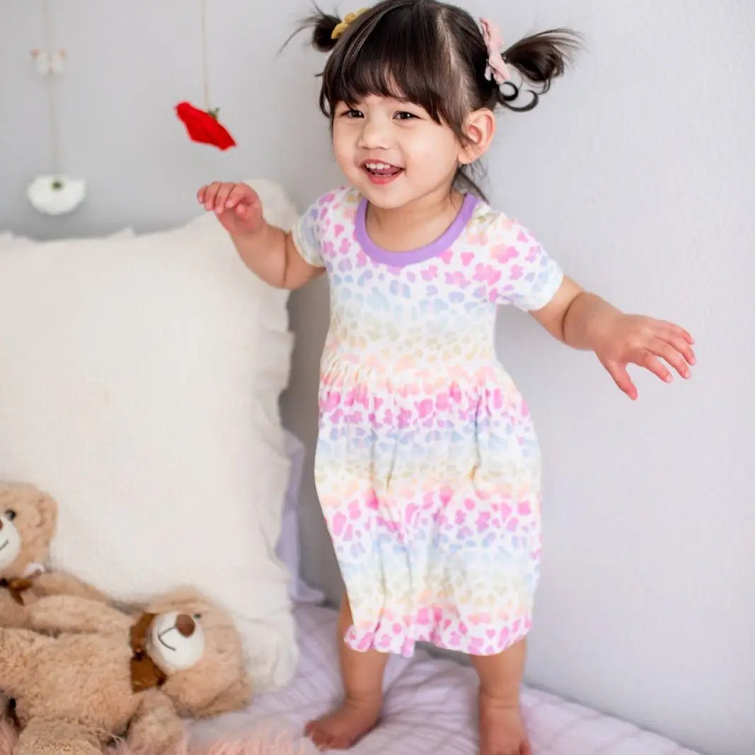 Bestaroo Aurora Bamboo Toddler Dress With Soft Short Sleeves For Twirls - 