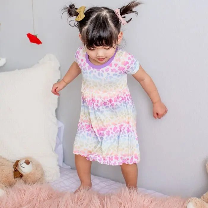 Bestaroo Aurora Bamboo Toddler Dress With Soft Short Sleeves For Twirls - 