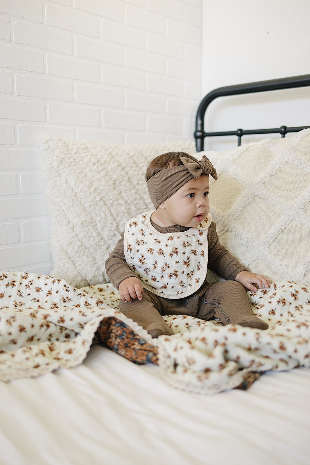 Mebie Baby Autumn Bloom Classic Muslin Bib - 