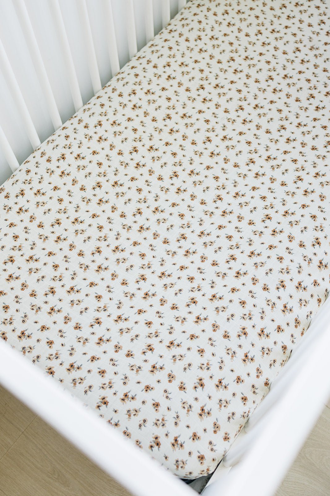 Mebie Baby Autumn Bloom Muslin Crib Sheet By Mebie Baby Breathable Soft Neutral Design - 