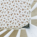 Mebie Baby Autumn Bloom Muslin Crib Sheet By Mebie Baby Breathable Soft Neutral Design - 
