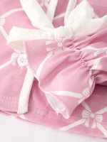 Rylee Faith Designs Autumn Check Bow Girls Lapel Pajamas - Everetts Place Boutique - 