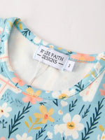 Rylee Faith Designs Autumn Christmas Girls Cross Floral Milk Silk Dress - Everetts Place Boutique - 