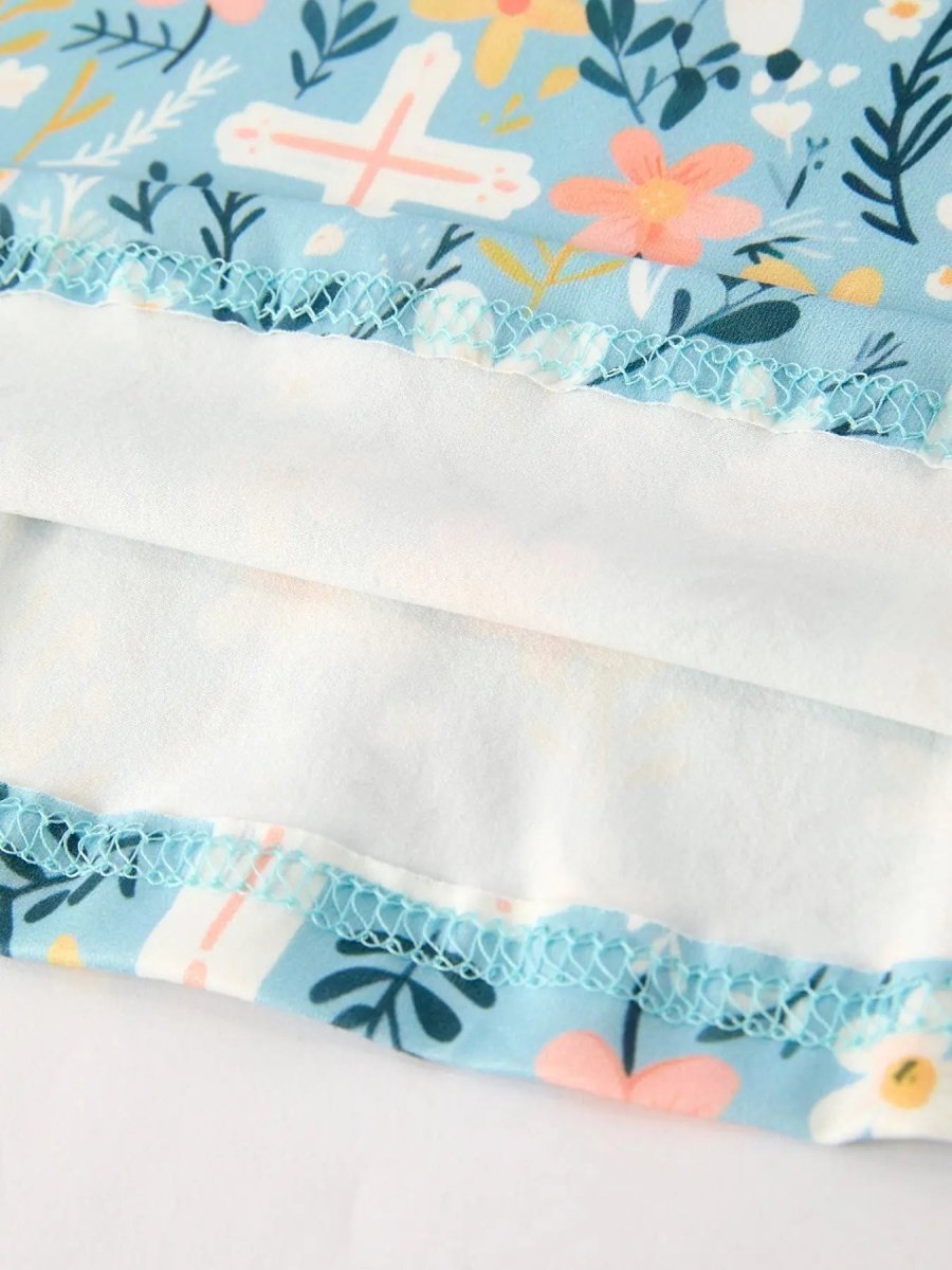 Rylee Faith Designs Autumn Christmas Girls Cross Floral Milk Silk Dress - Everetts Place Boutique - 