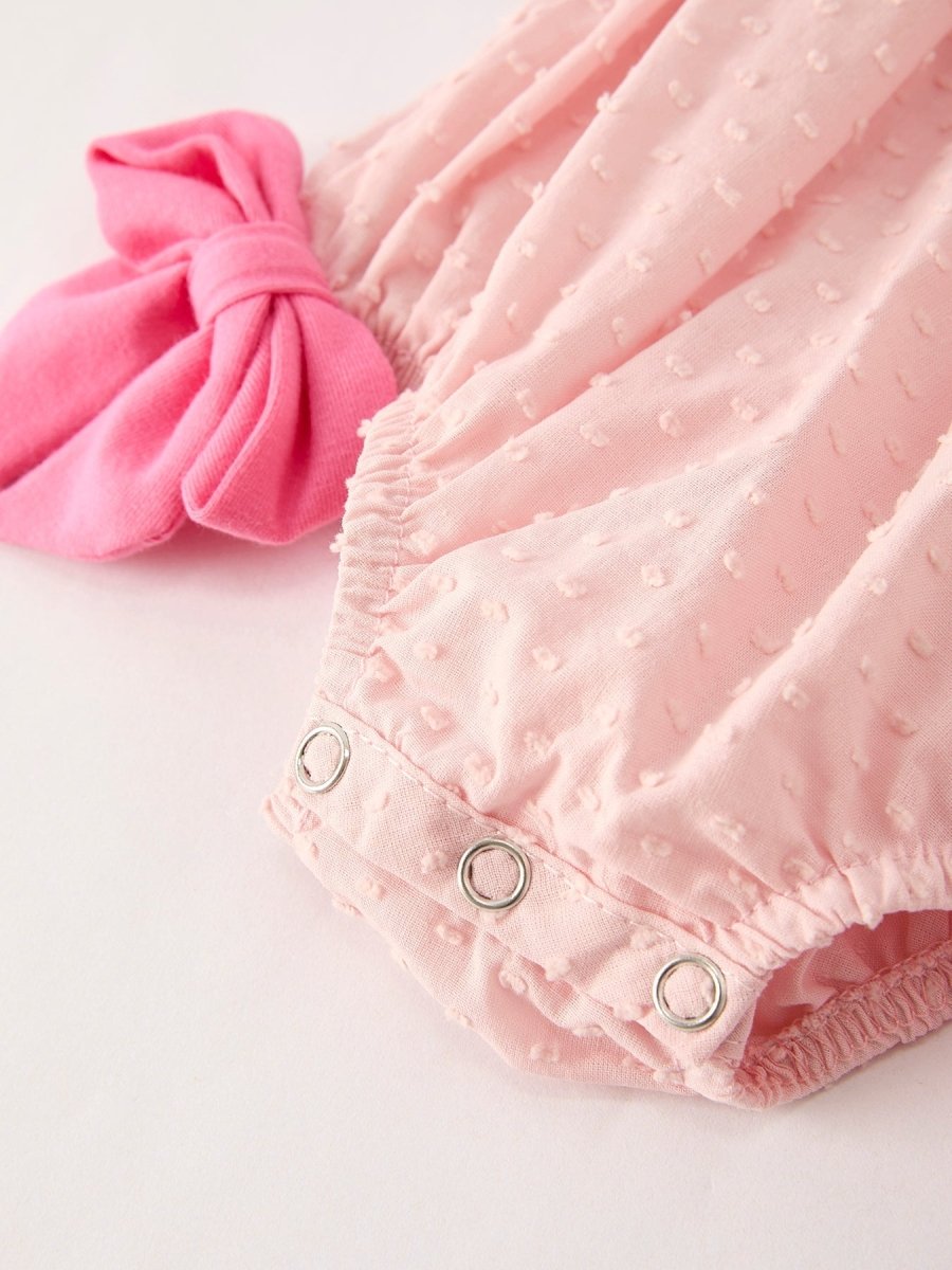 Rylee Faith Designs Autumn Halloween Pink Ghost Embroidered Floral Smock Romper - Everetts Place Boutique - 