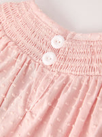 Rylee Faith Designs Autumn Halloween Pink Ghost Embroidered Floral Smock Romper - Everetts Place Boutique - 