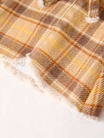 Rylee Faith Designs Autumn Thanksgiving Halloween Yellow and Brown Plaid Girls Jeans - Everetts Place Boutique - 