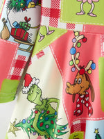 Rylee Faith Designs Autumn Winter Character Christmas Tree Print Girls Dress - Everetts Place Boutique - 