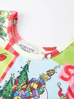 Rylee Faith Designs Autumn Winter Character Christmas Tree Print Girls Dress - Everetts Place Boutique - 