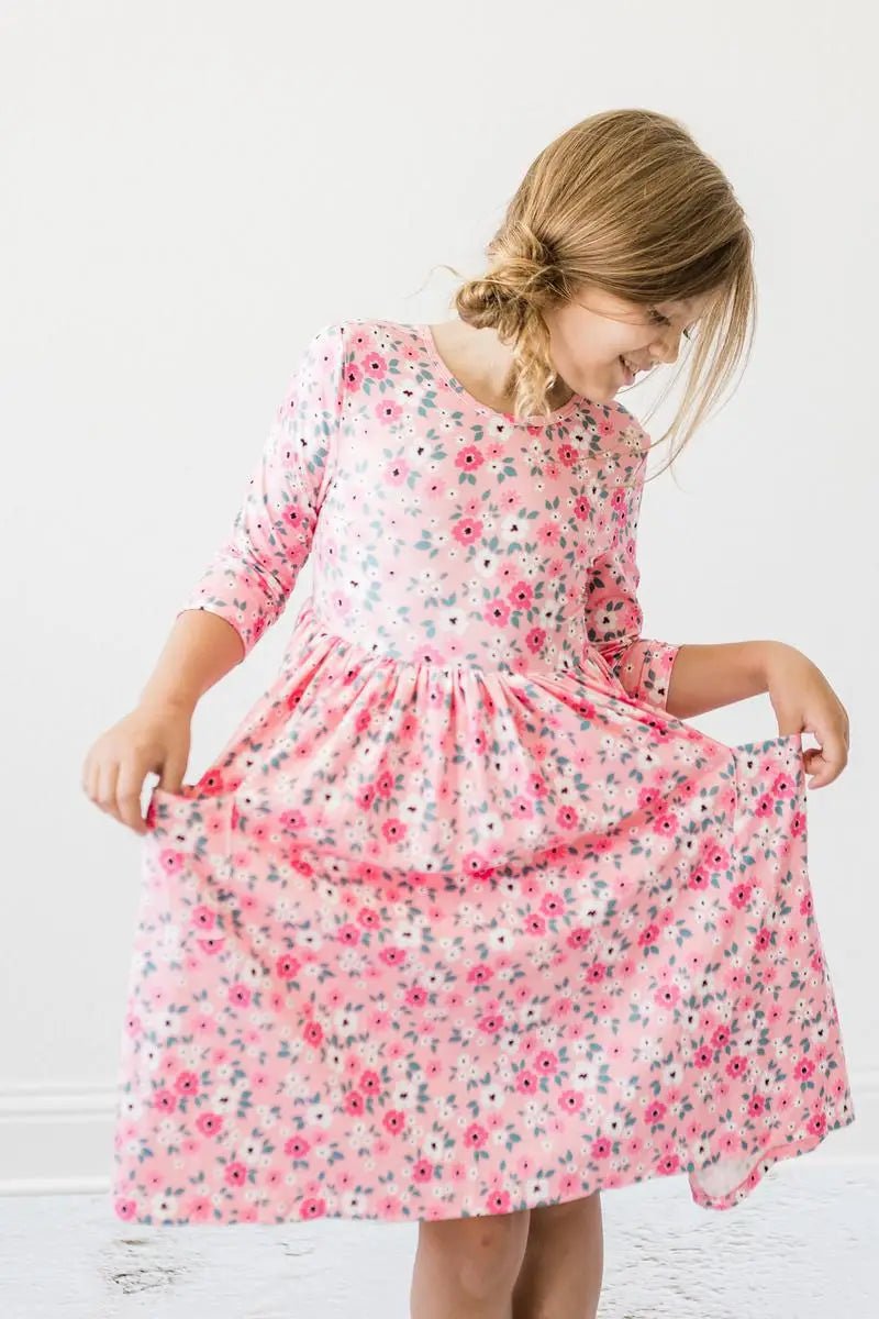 Mila & Rose ® Azalea 3/4 Sleeve Pocket Twirl Dress - 