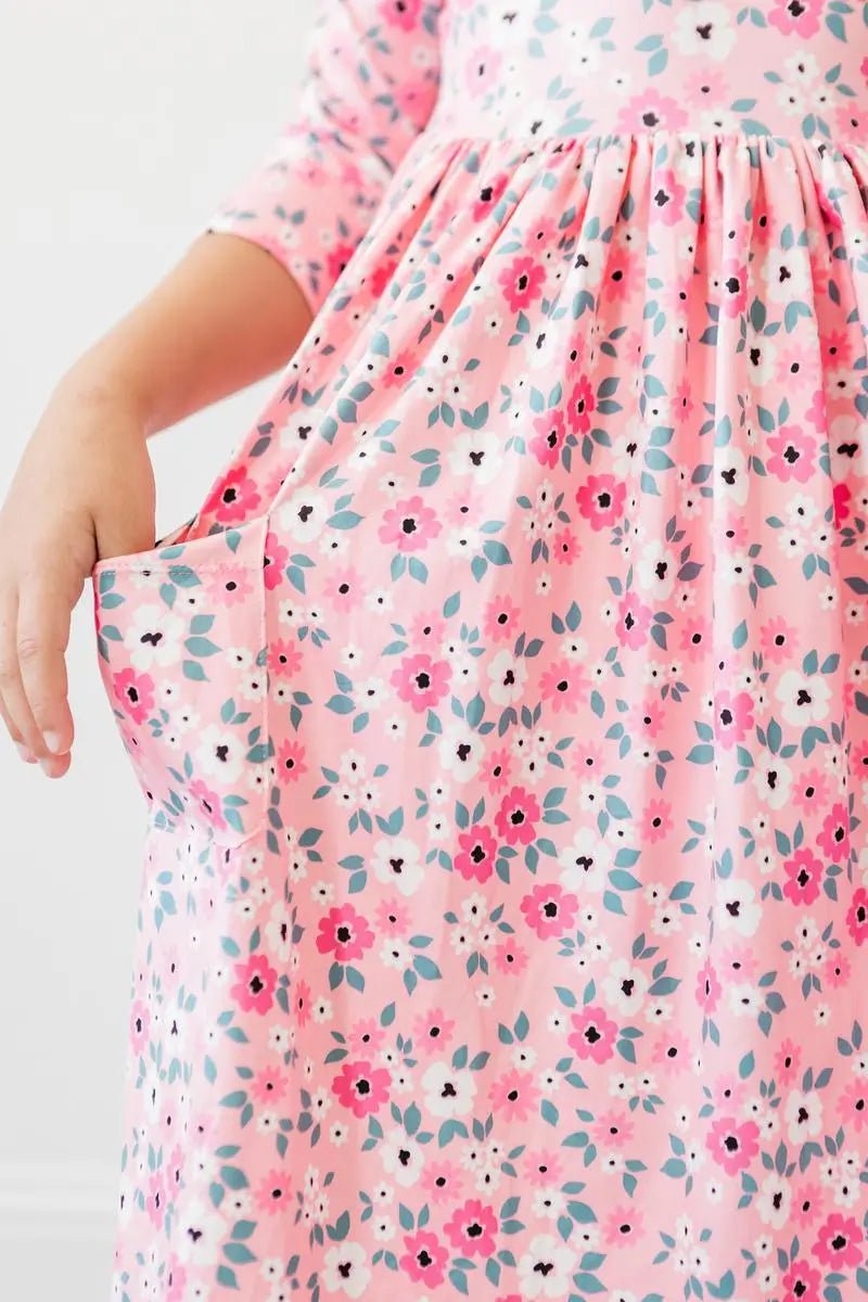 Mila & Rose ® Azalea 3/4 Sleeve Pocket Twirl Dress - 