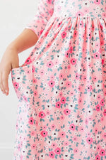 Mila & Rose ® Azalea 3/4 Sleeve Pocket Twirl Dress - 