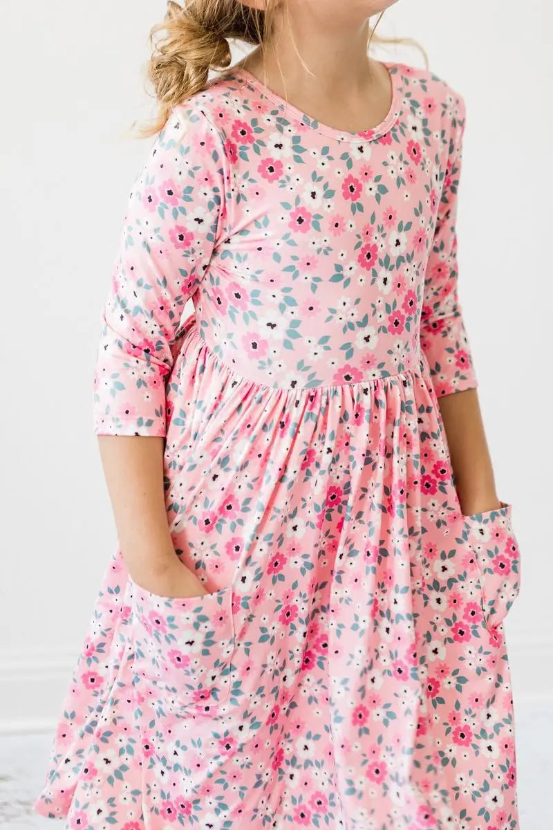 Mila & Rose ® Azalea 3/4 Sleeve Pocket Twirl Dress - 