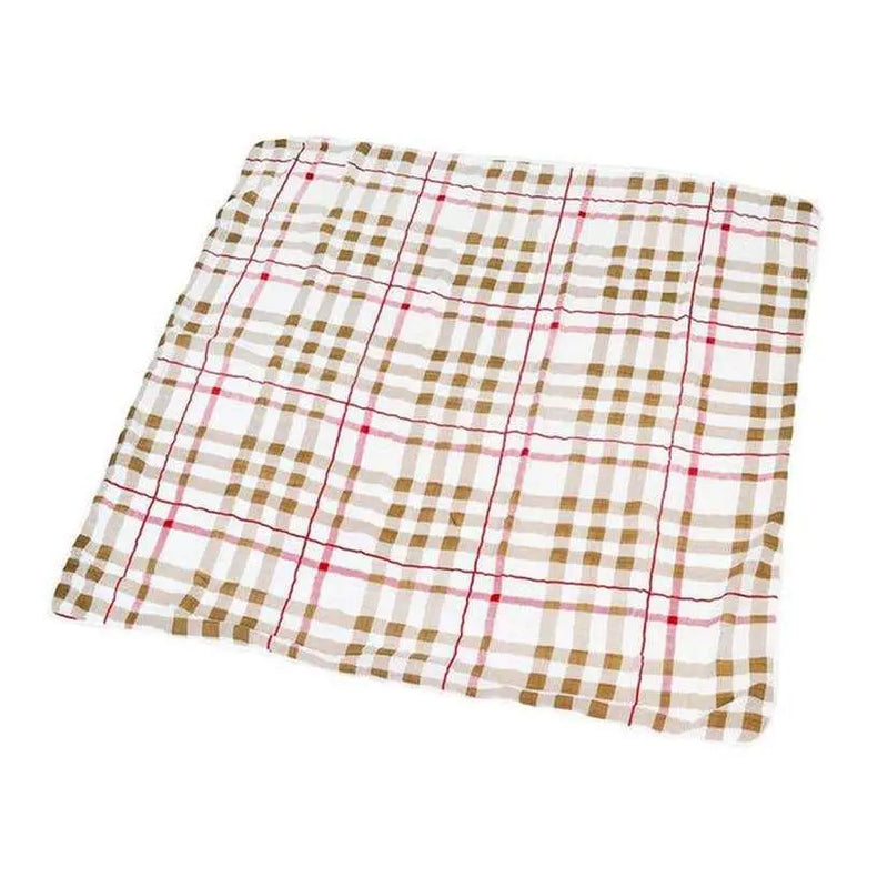 Newcastle Classics plaid blanket in soft, breathable 100% natural cotton muslin.