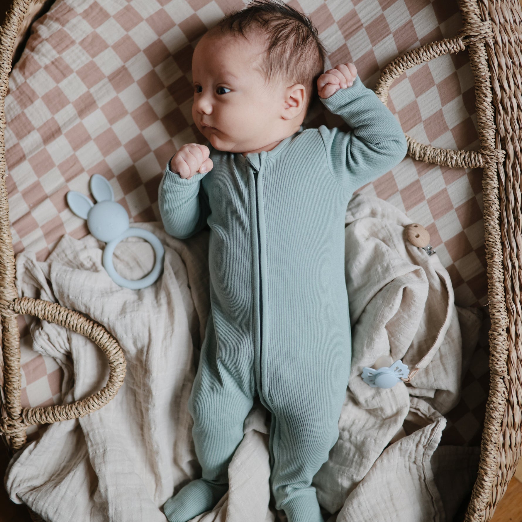 Mushie organic cotton muslin baby swaddle blanket
