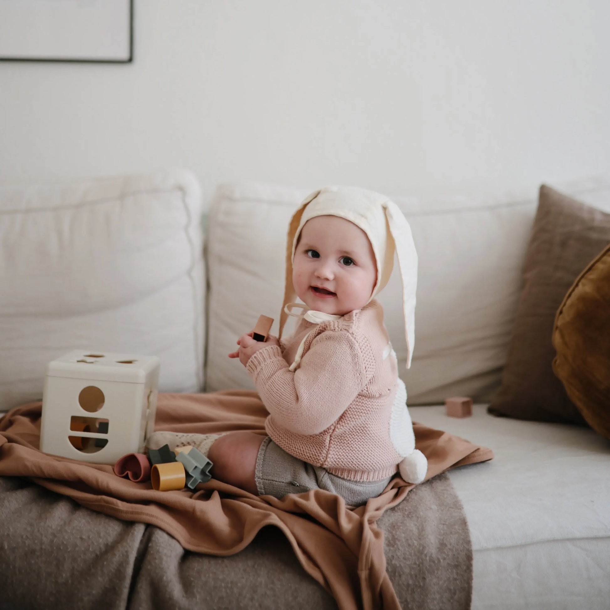 Ribbed Baby Blanket Made From Soft Organic Cotton Mushie