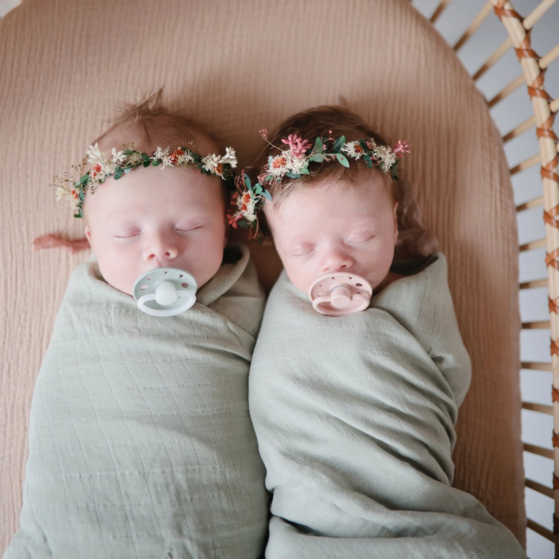 Organic Cotton Muslin Swaddle Blanket for Baby Cuddling and Nursing Mushie