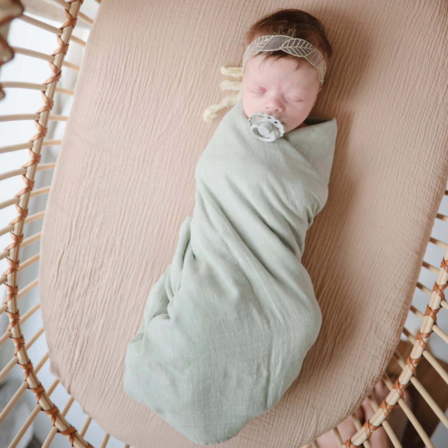 Extra Soft Bassinet Muslin Crib Sheet for Baby - 100 Percent Cotton Breathable Fabric Mushie