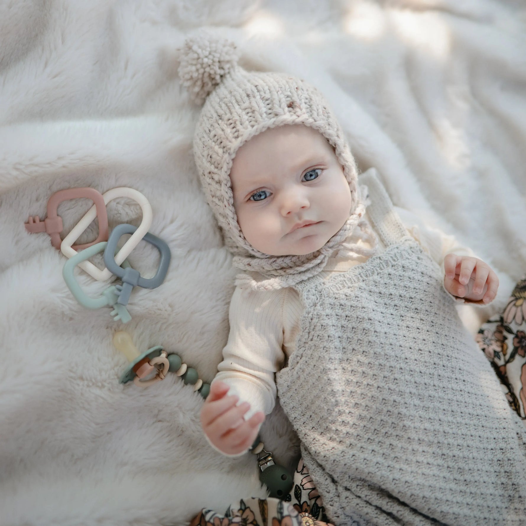Mushie Silicone Pacifier Clip Luna Durable Food Grade Silicone Clasp for Babies - Baby & Toddler > Baby Health > Pacifier Clips & Holders Pacifier Clip