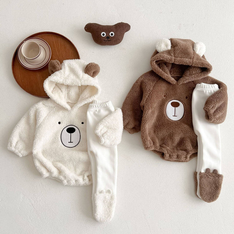 Baby Bear Embroidered Pattern Soft Bodysuits - Everetts Place: Online Boutique - Kids & Babies