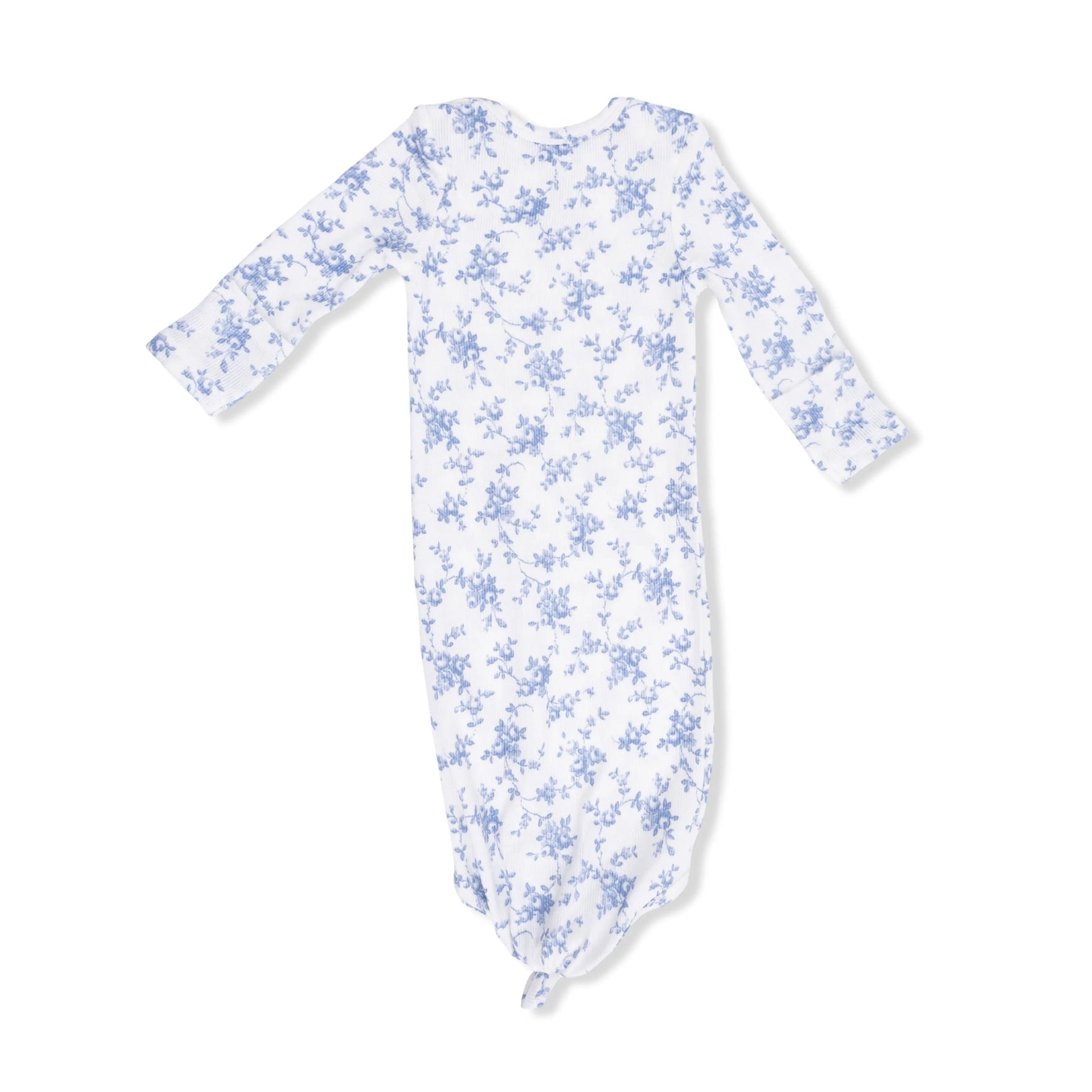 Angel Dear Baby Blue Vines Floral - Knotted Gown and Headband - 