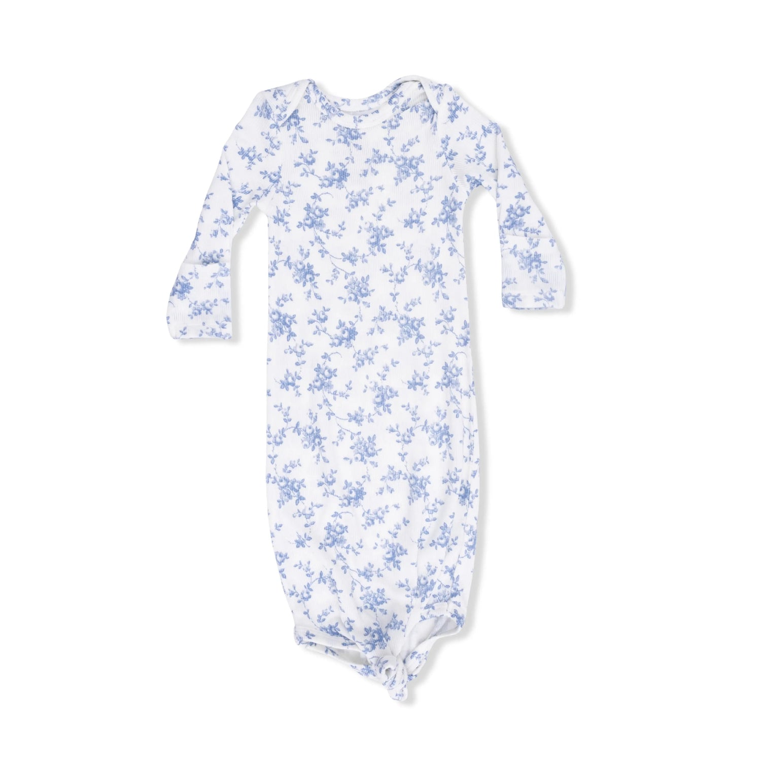 Angel Dear Baby Blue Vines Floral - Knotted Gown and Headband - 