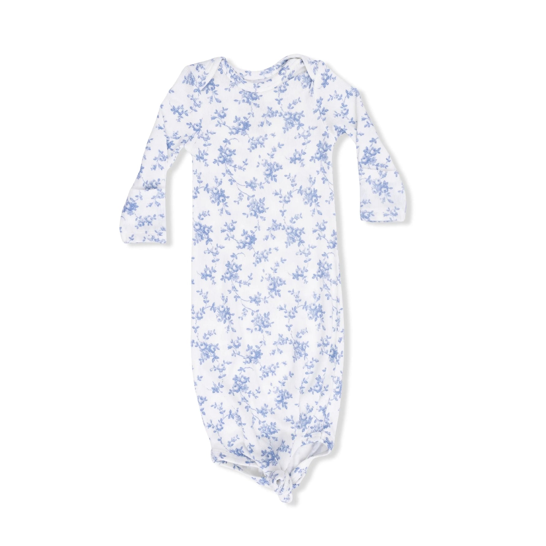 Angel Dear Baby Blue Vines Floral - Knotted Gown and Headband - 