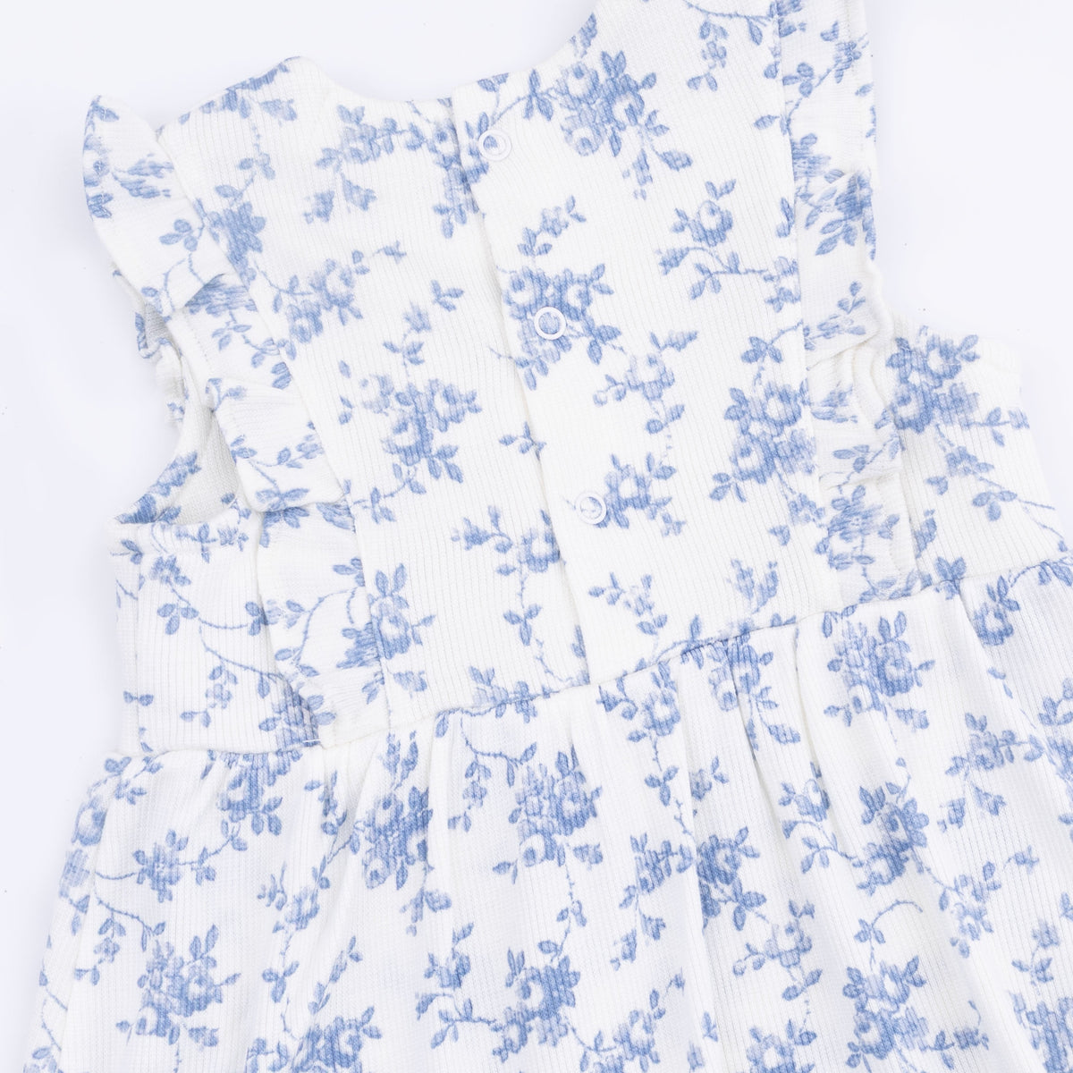 Angel Dear Baby Blue Vines Floral - Ruffle Bodysuit DressEveretts Place